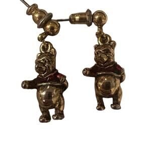 Vintage Disney Winnie the Pooh Gold Tone Earings